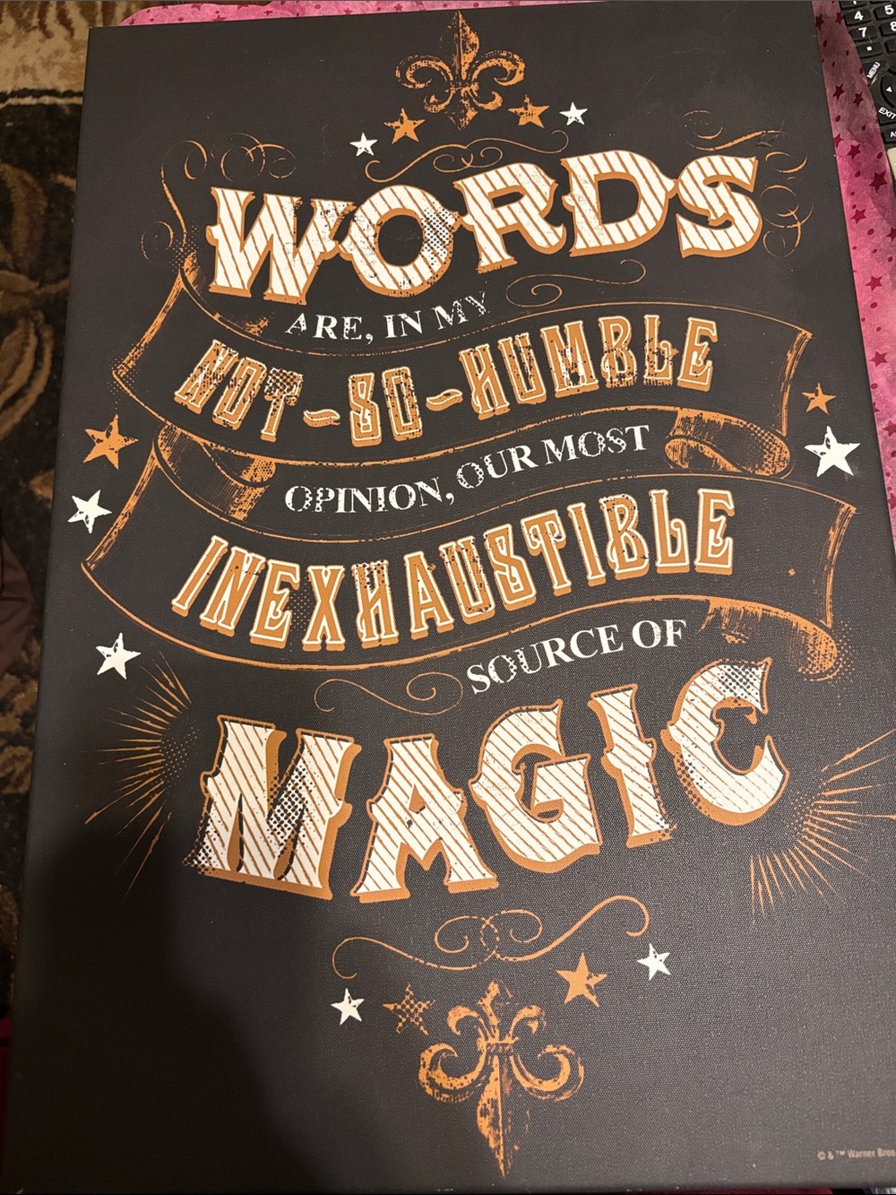 Harry Potter Wall Art - 'Words are... Magic' - Black & Orange